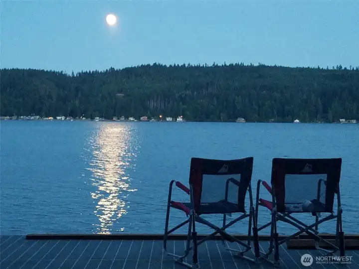 Seller's photo of sunrise on the deck.