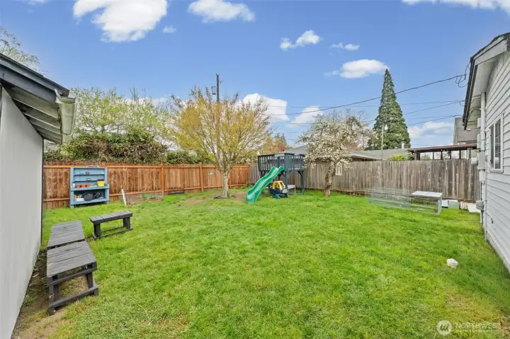 Large fenced yard