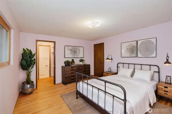 Primary Bedroom, virtually staged