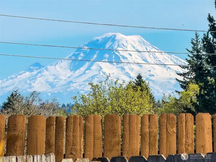 View of Mt. Rainier from loft deck