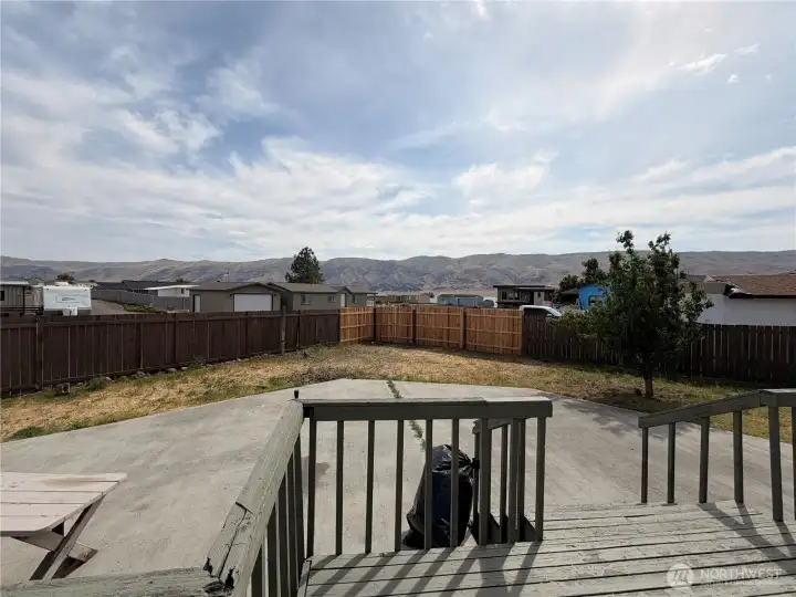 Large deck facing the river