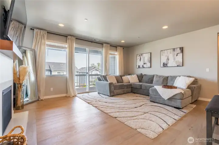 Oversized windows bring in natural light
