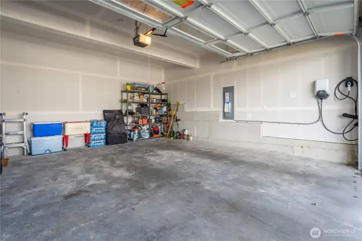 EV Charger in spacious 2 Car Garage