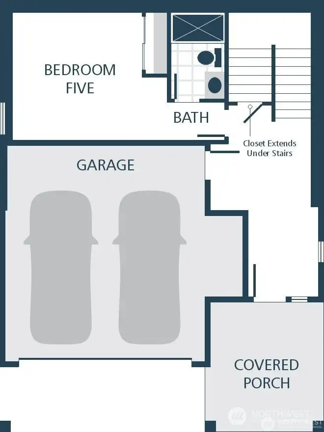 Whitney Floor Plan - 1st Floor - Flipped