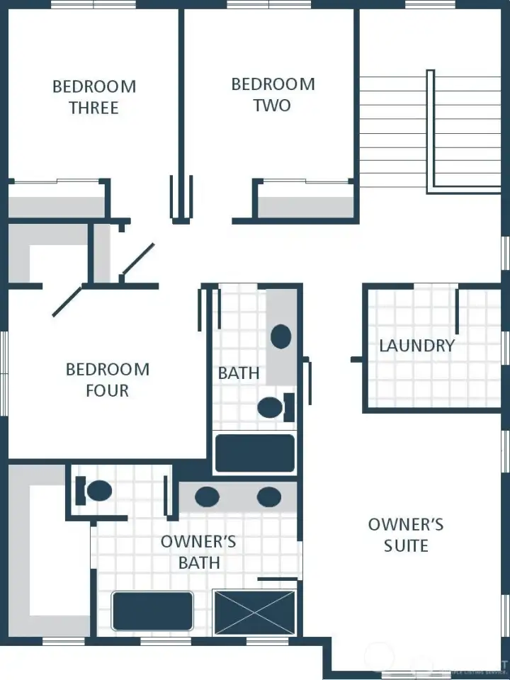 Whitney Floor Plan -3rd Floor - Flipped