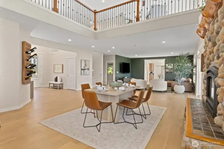 Second floor mezzanine, bonus room looks down into the living space