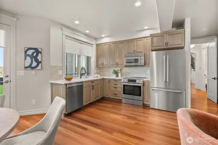 Custom cabinetry and high-end appliances in the ADU. Custom cabinetry and high-end appliances in the ADU.