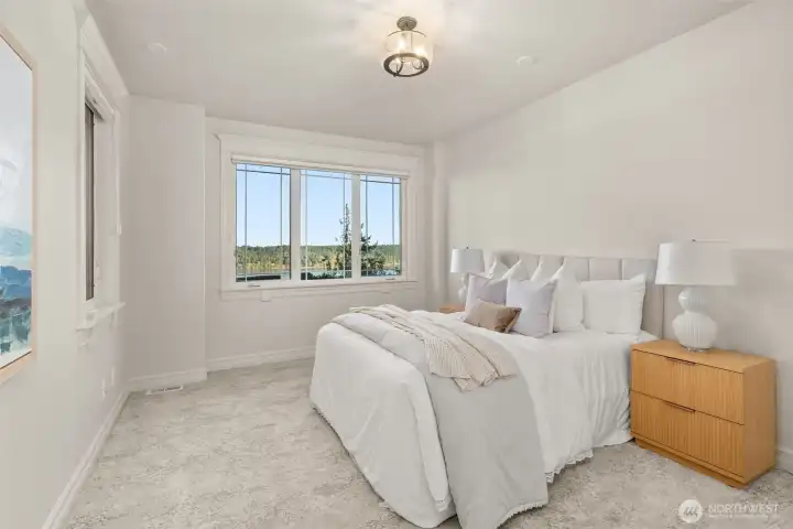 The ADU easily fits a king size bed. The ADU easily fits a king size bed.
