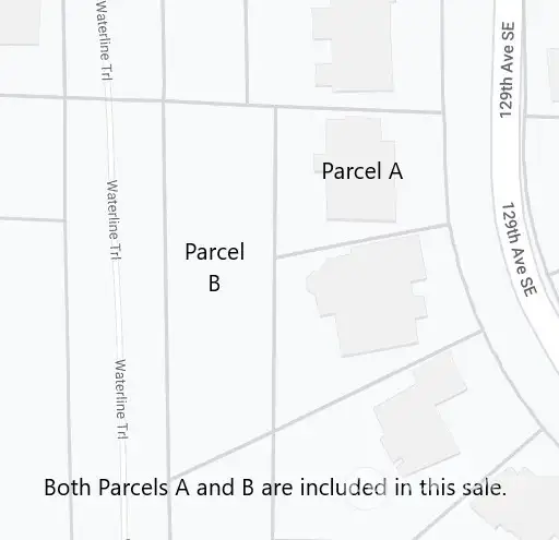 Two parcels are included in this property sale, for a total of 23,925 square feet. Parcel A is 8,700 sq ft; Parcel B is 15,225 sq ft