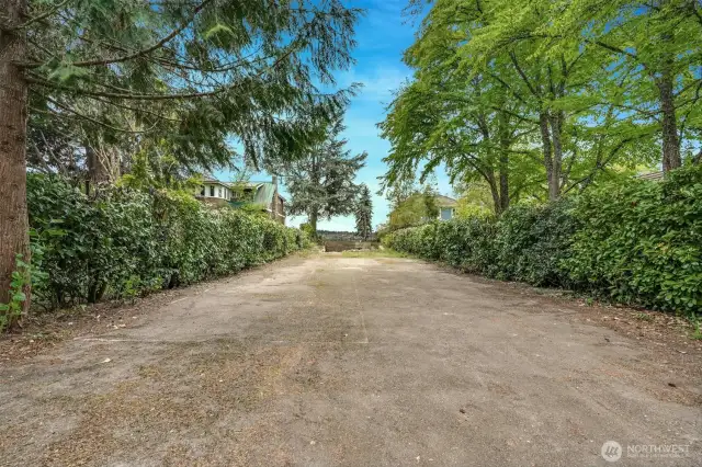 Level lot on a quiet dead-end lane