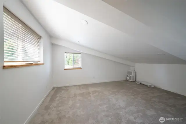 Bedroom in the upstairs of Hill House Garage/Shop.