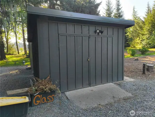 This is a storage shed, next to the office shed.