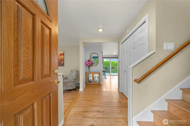 Enter this well-designed home to 10ft ceilings & large picture windows.