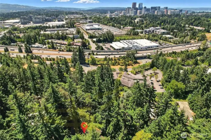 Near Bellevue and freeways
