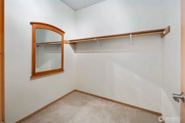 Guest bedroom walk in closet.