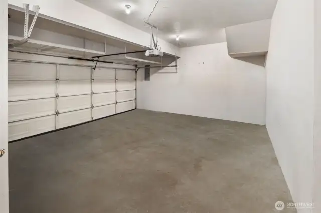 High ceilings with extra storage space.