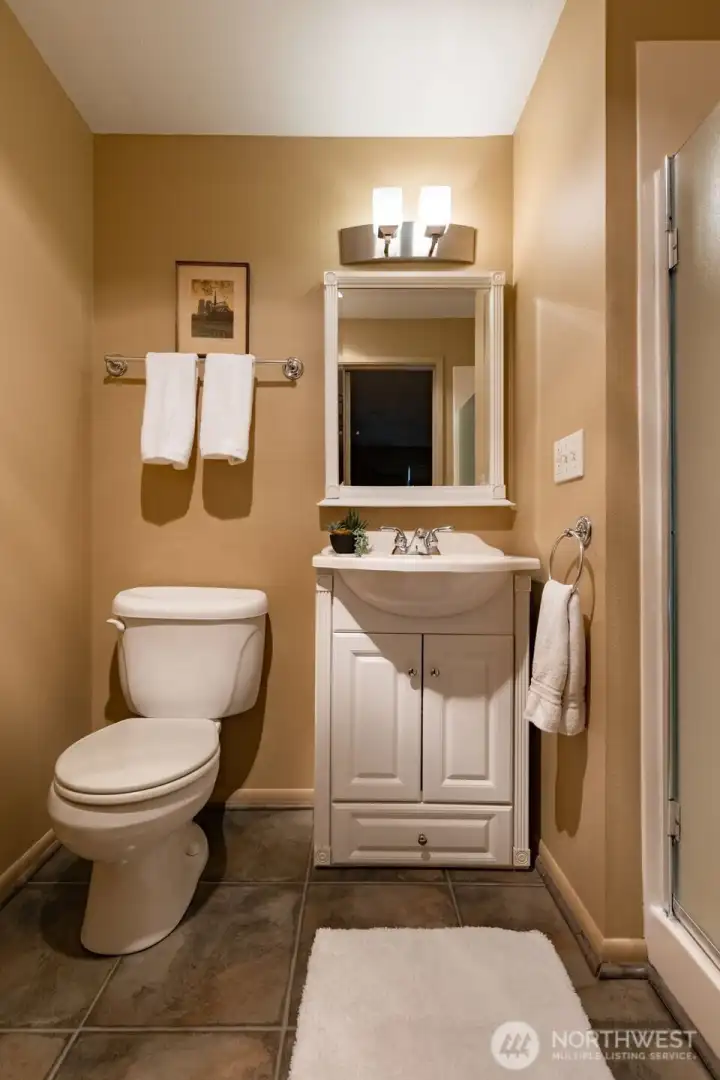 3/4 bathroom is part of the original design to have a primary with en suite bathroom.