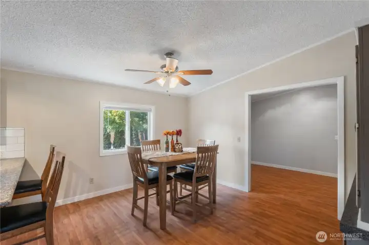 View of eating area doorway into office/den.