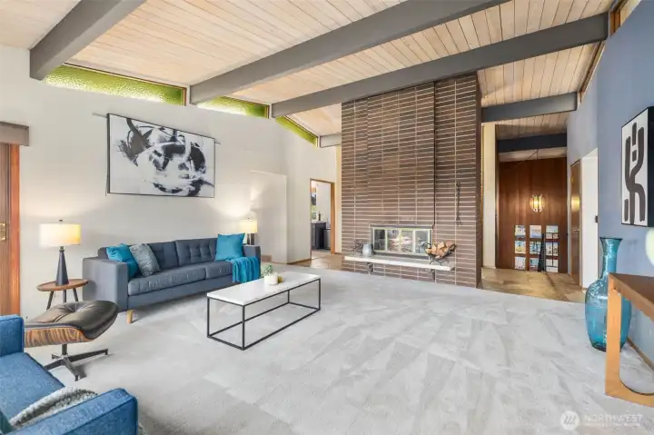Generous Living Room with Vaulted Ceilings
