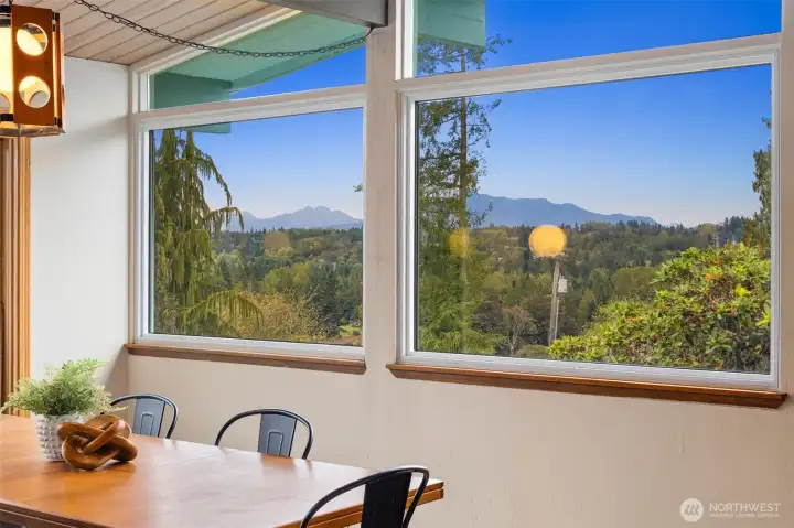 View from the dining room and kitchen!