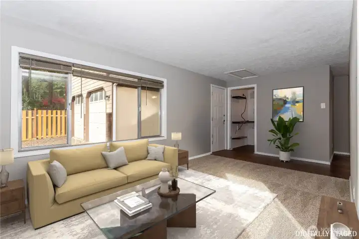 Adjacent to the living room is a family room that offers plenty of flexibility