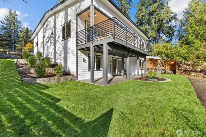 Back yard backs to City-owned greenbelt