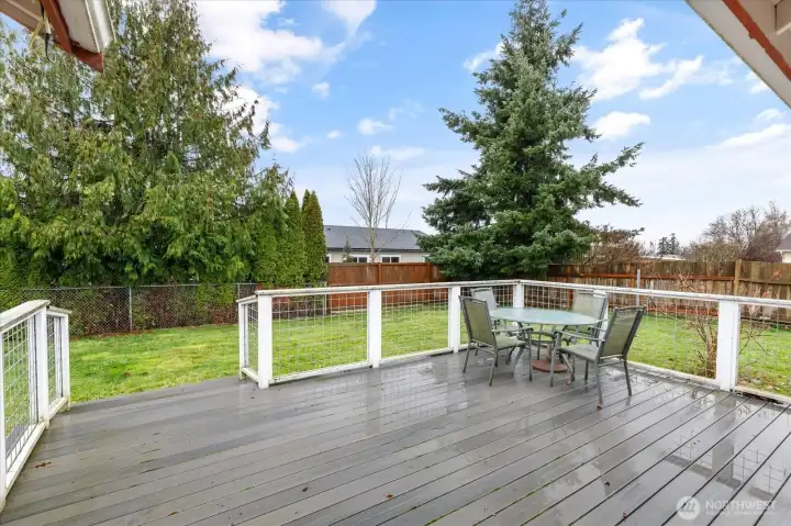 Spacious deck perfect for relaxing and entertaining.