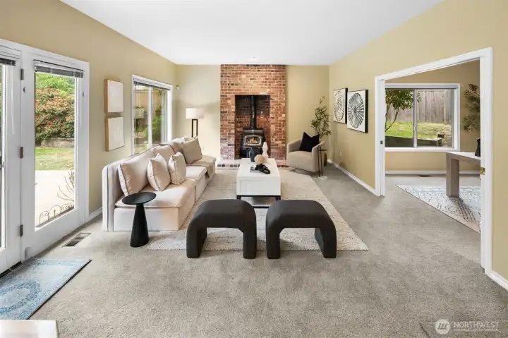 Comfortable gathering space designed for movie nights, play, or casual entertaining.