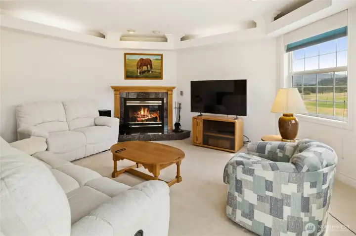 Family room with gas fireplace