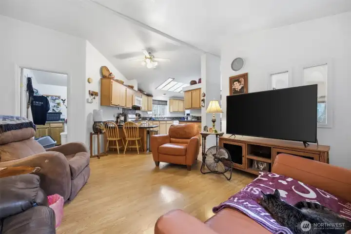 The family room is also quite spacious and where "Harry" the cat likes to hang out!