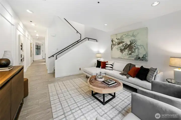 Fantastic art walls and spot lighting to display your favorite pieces!