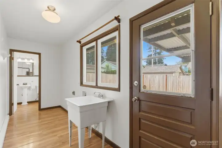 Laundry Area With a Sink.