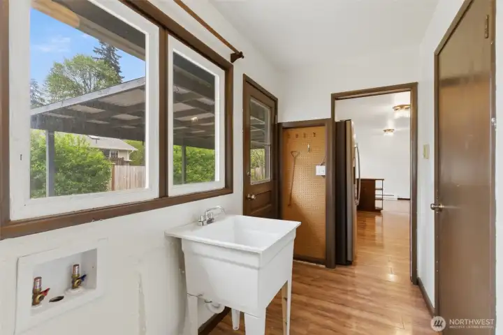 Laundry Area With door to Garage.