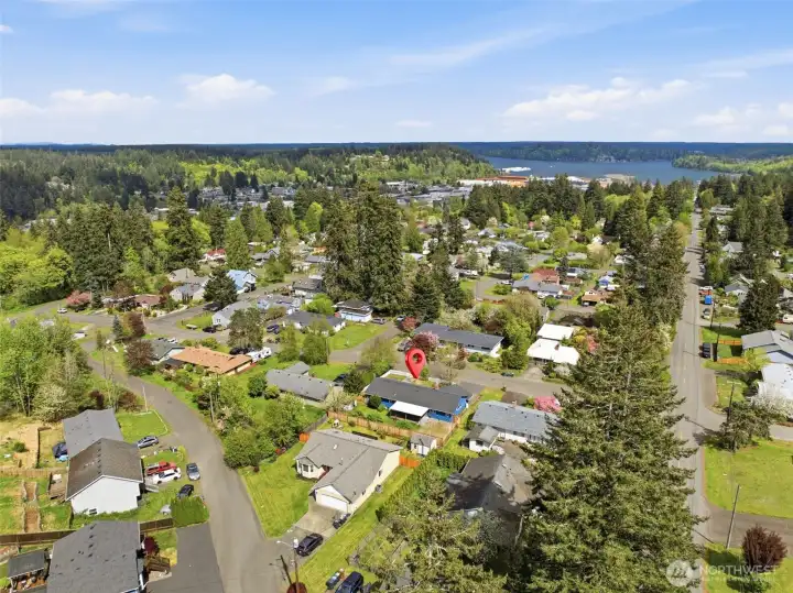 Aerial View of Residence and Neighborhood.