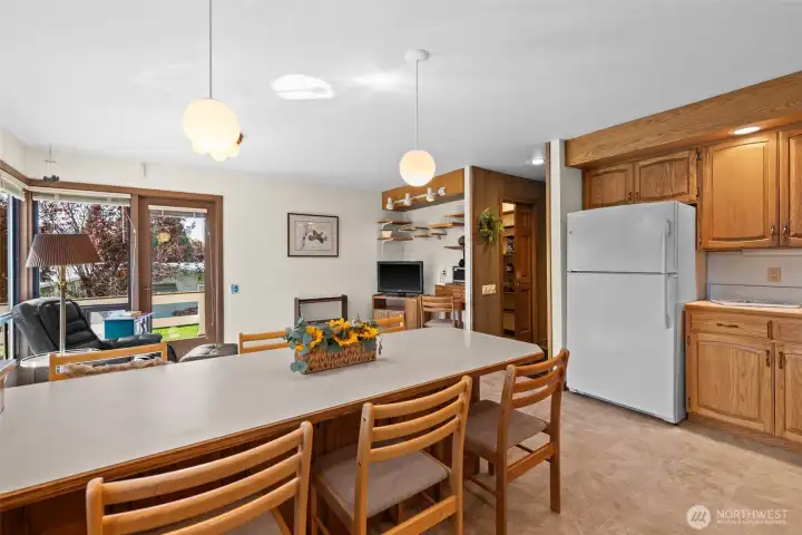 Memories are made here ~ a peek toward the walk in pantry.