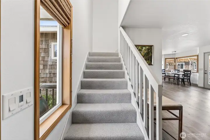 Heading upstairs