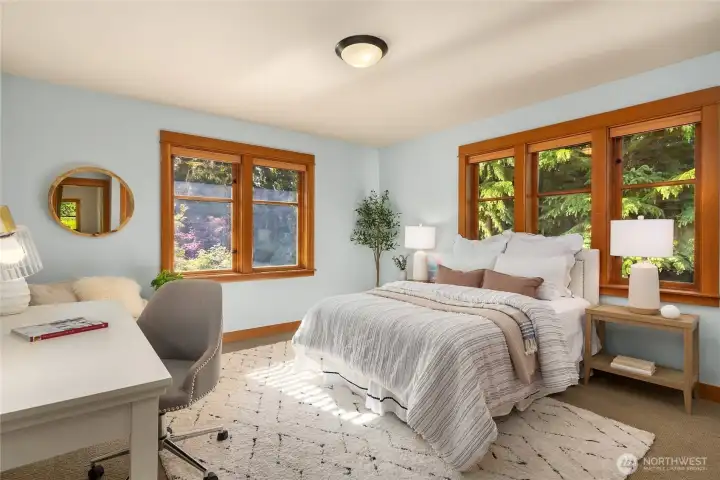 One of two additional upstairs bedrooms