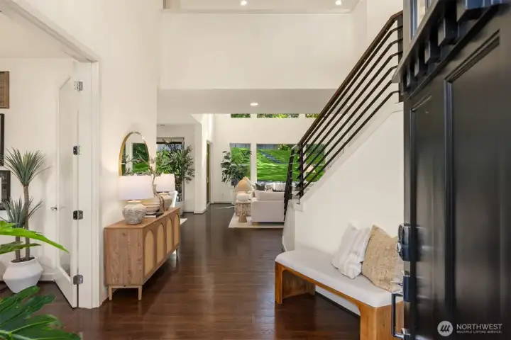 The front entrance is a gracious 2 stories. The front entrance is a gracious 2 stories.