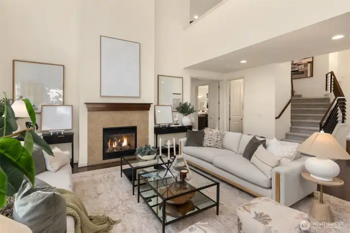Propane fireplace creates a cozy living room Propane fireplace creates a cozy living room