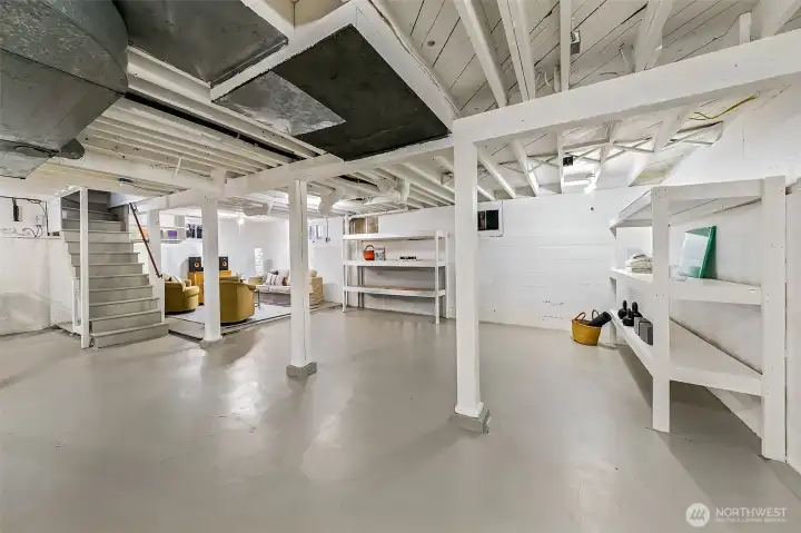 Great ceiling height - this is a clean pallette to keep as is or perhaps create more finished living space. Great ceiling height - this is a clean pallette to keep as is or perhaps create more finished living space.