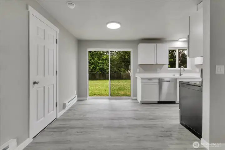 Dining Room with slider to large backyard!