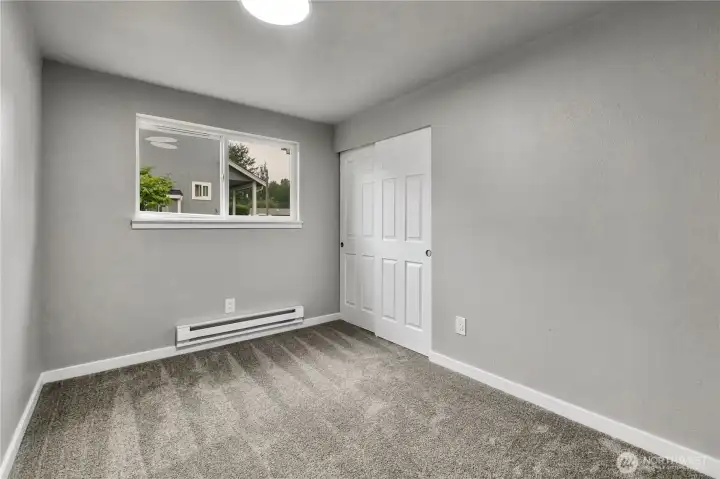 Bedroom three... notice new paint and carpets!