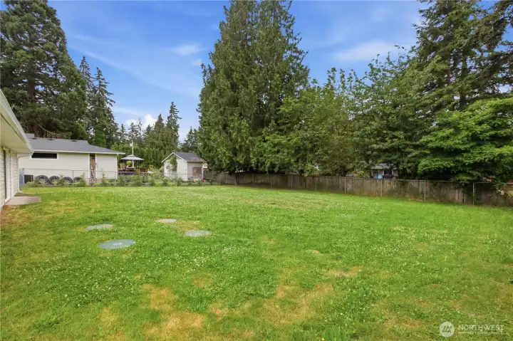 Lovely yard with entire refurbished septic system put in