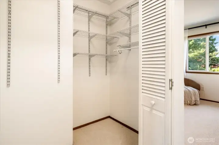 Large walk-in closet in the primary suite. Large walk-in closet in the primary suite.