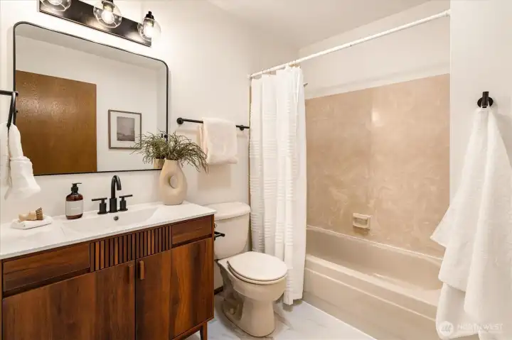 Full bathroom upstairs has been recently updated as well. Full bathroom upstairs has been recently updated as well.
