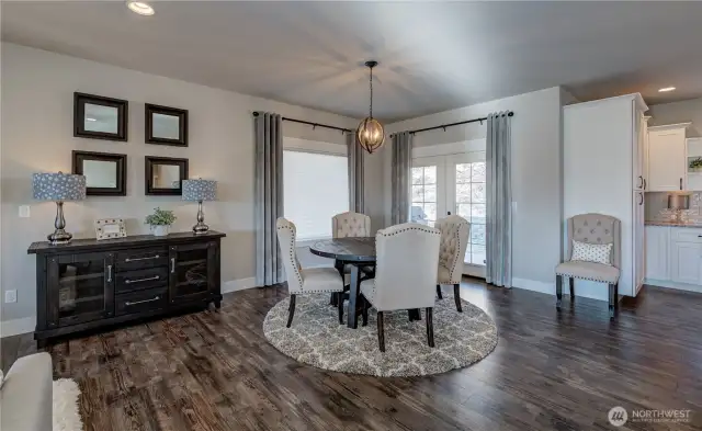 Dining room with French doors to patio