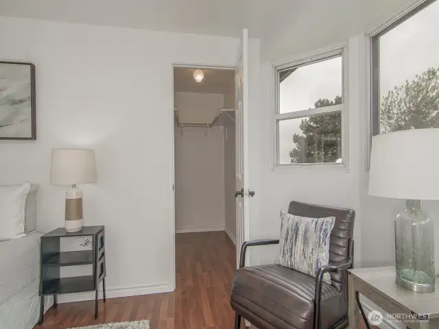 Large walk-in closet in primary!