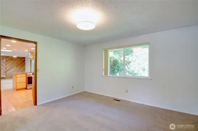 The dining room looking toward the kitchen