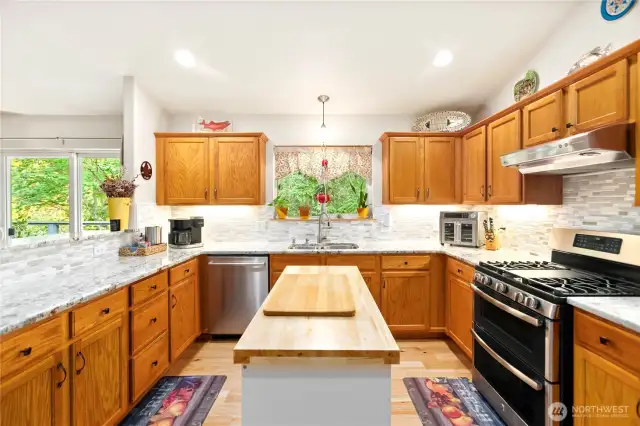 Updated kitchen lots of cabinet space bright and open