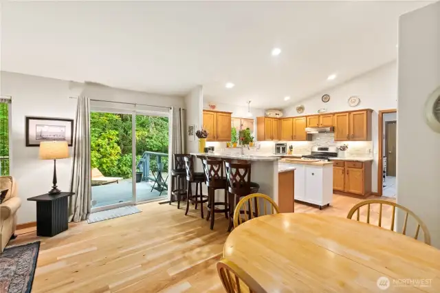 Family Room with room for small table and bar for eating
